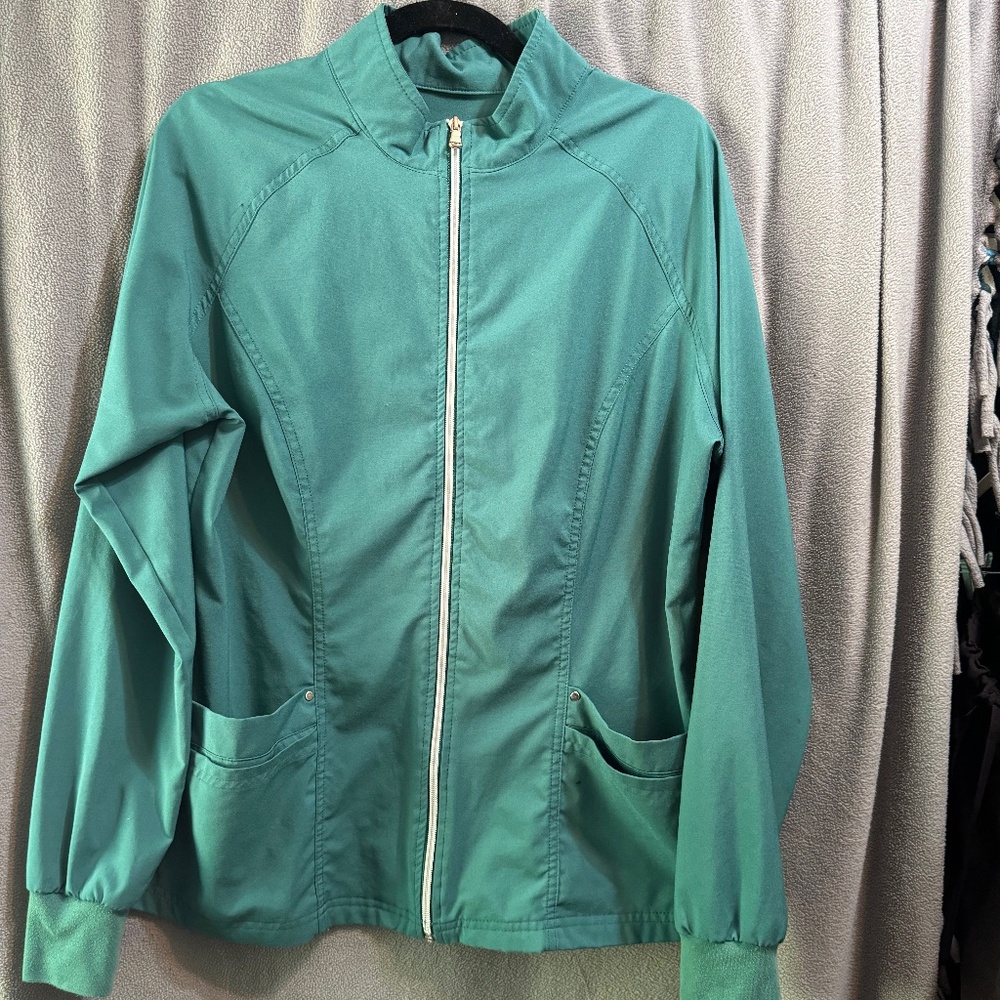 Hunter green scrub jacket